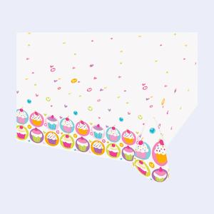 Mantel de Plástico para Fiestas, Diseño de Cupcakes Pastel, 1.2X1.8M, 2 Piezas por Bolsa - Product Image 1