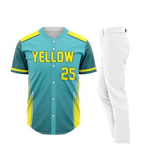 Venta al por mayor personalizado bordado con cuello en V Jersey de béisbol transpirable ropa deportiva uniformes conjunto estilo - Product Image 1