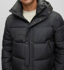 Casual Canvas Waterproof Breathable Hooded <b>Zip</b>-<b>Up</b> Coat Wholesale High Quality Thick Winter Puffer Jacket for Men - Product Image 3