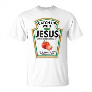 T-shirt Retro Catch up with Jesus Ketchup Christian Ketchup - Product Image 2