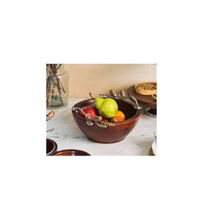 Bol en bois avec poignée en laiton Restaurant & Cuisine Servir des aliments décorés pour taille personnalisée prix pas cher - Product Image 2