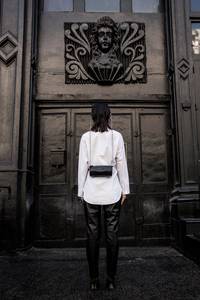 Custom Logo Multicolor <b>Genuine</b> <b>Leather</b> Vintage Zipper Closure Cylindrical Women's Shoulder Makeup <b>Bag</b> LCYB-0051 - Product Image 4