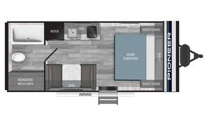 TOP 2025 Heartland P-i-o-n-e-e-r 17RB Remolque de Viaje Ligero de Lámina Galvanizada para Mini-Camper RV - Product Image 2