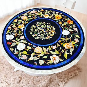 Medallón de incrustaciones de mármol con chorro de agua de flores de diseño moderno Premium para interiores de villas elegantes Pisos de vestíbulo personalizados - Product Image 4