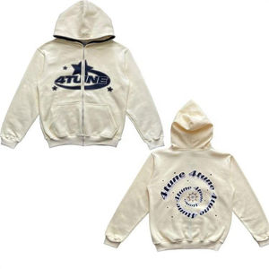 <b>Men's</b> Custom Made Own Your Letter & Puff Print Logo Zip Hoodies New Design Full Face Cover Solid <b>Pink</b> Color <b>Men</b> <b>Hoodie</b> Outwear - Product Image 2