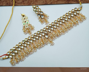 INDIAN TRADITIONAL and FASHIONABLE COPPER <b>JEWELLERY</b> BRIDAL WEDDING <b>JEWELLERY</b> <b>SET</b> <b>for</b> <b>WOMEN</b> EARRINGS and NECKLACE <b>SET</b> - Product Image 1