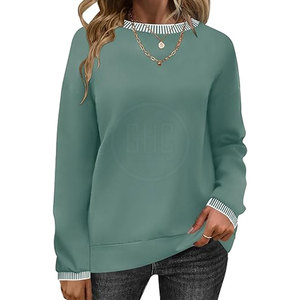 Nueva llegada de invierno de las mujeres de algodón pulóver sudaderas con diseño impreso logotipo frontal ecológico y de secado rápido - Product Image 1