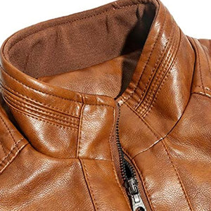 Chaqueta Vintage de piel de cabra gruesa de estilo personalizado, abrigo de hombre de tela de cuero genuino para motocicleta, chaquetas de piel de oveja auténtica, chaqueta para hombre - Product Image 6