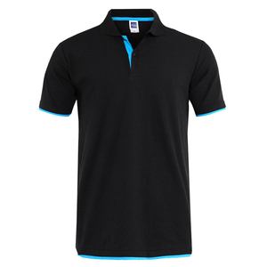 Camiseta Polo personalizada de alta calidad para hombre, camiseta de Golf antiarrugas transpirable cómoda de varios colores azul liso - Product Image 2