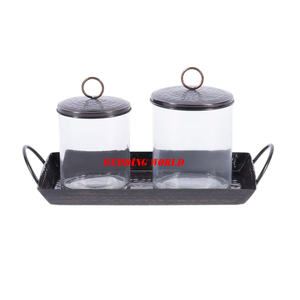 Tarro de caramelo martillado de Metal de Color gris, servidor de tuerca de diseñador hecho a mano de buena calidad, superventas, tarro de fruta seca de Metal al por mayor - Product Image 3