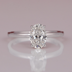 Oval Cut Lab Created Diamond 18KT <b>Solid</b> Gold Plated Engagement Ring Luxury Classic Style Fashion Solitaire Setting Ring - Product Image 1