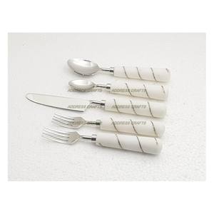 Ensemble de couverts de style de luxe en acier inoxydable avec manche en marbre Prix de gros Ensemble de couverts de table avec manche en marbre personnalisé - Product Image 2