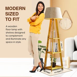 Wooden Floor Lamp for Living Room <b>Decoration</b> with <b>LED</b> <b>Bulb</b> Night Lamp with PlugSwitch Supplier Living Room & Bedroom <b>Decoration</b> - Product Image 1