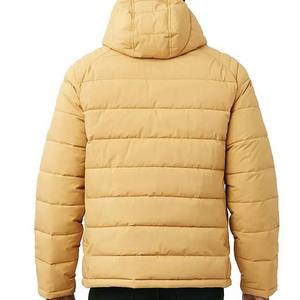 <b>Yellow</b> Custom Men's <b>Puffer</b> <b>Jacket</b> High Street Winter Clothing with Windproof Hood Canvas Fabric 500g Nylon and Polyester - Product Image 3