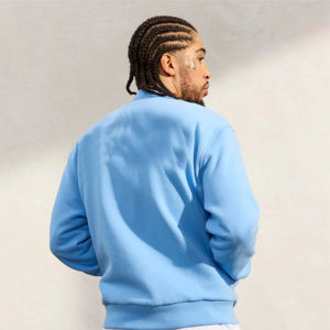 Nueva moda para hombre College Letterman Varsity chaquetas diseño personalizado Softshell lana PU Material Stand Collar lona para ropa informal - Product Image 3