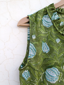 Vestido de verano con estampado de bloques a mano | Vestido de algodón | Estampado floral | Hecho a mano - Product Image 5