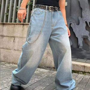 Pantalones Vaqueros Anchos Azules Premium para Hombre, Lavado Desgastado, Estilo Nuevo, Diseño OEM, Venta al por Mayor de Fábrica, Personalizados - Product Image 5