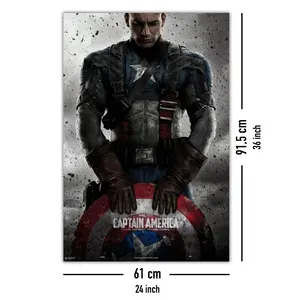 Affiche Captain America Marvel, design moderne, art mural sur toile - Product Image 4