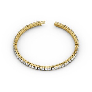กำไลเทนนิสชุบทองคำขาวและทองคำเหลือง 14KT คุณภาพสูง ขายดีที่สุด ดีไซน์เรียบง่ายทันสมัย เครื่องประดับหรูหราสำหรับทุกเพศ - Product Image 6
