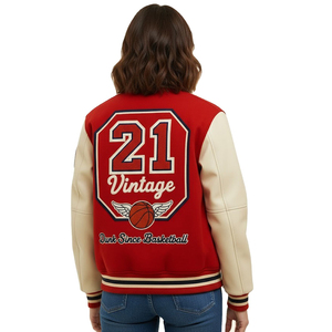 Chaqueta universitaria OEM para hombre, chaqueta con letras de estilo de equipo universitario de cuero de lana bordada personalizada para prendas de vestir exteriores de moda de invierno - Product Image 4