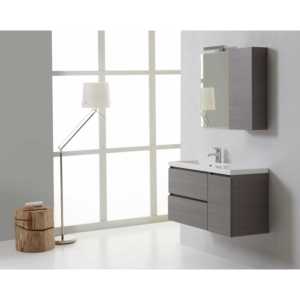 90x40 cm Miami <b>Bathroom</b> Cabinet with <b>Drawers</b> and Wall <b>Unit</b> Elegant Set for Your Modern Space - Product Image 2