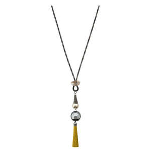 Urthn 2 tono plateado borla declaración collar moda 1112502E - Product Image 1