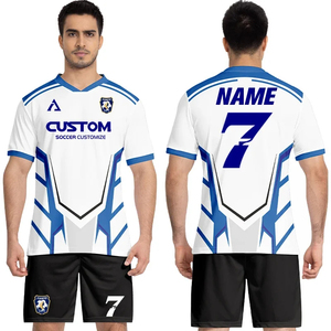 Sublimación personalizada, uniformes de fútbol de talla grande personalizados, camisetas de fútbol, equipos cosidos, conjuntos para hombre con logotipo bordado - Product Image 2