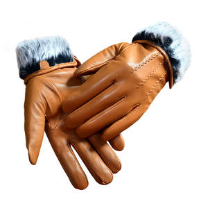 Guantes de cuero cálidos para mujer, guantes de moda para conducción al aire libre, color rojo, accesorios, venta al por mayor - Product Image 6