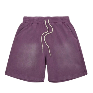 Shorts en coton délavé pour hommes, style vintage, streetwear décontracté, poids lourd, vêtements d'été, logo personnalisé, commande en gros, directement de l'usine - Product Image 1