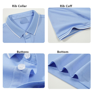 Polo de golf élastique à coupe ajustée et à séchage rapide par sublimation en polyester spandex pour homme vêtements de sport respirants - Product Image 3