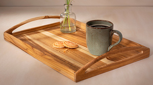 Plateau en bois de style japonais, vaisselle de salon, plateau à thé ovale en bois de haute qualité, forme personnalisée - Product Image 5