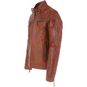Premium Custom Cowhide Genuine 100% Leather Windproof Cotton Nylon <b>Jacket</b> Zipper Closure <b>Men</b> Leather <b>Jacket</b> - Product Image 2