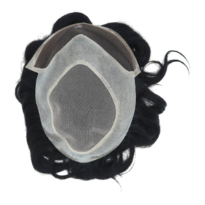 MGM 100% Peluca humana Hombres Tupé derecho Diseño Encaje frontal PU Base Rizado Estilo recto Indio Remy Pu - Product Image 1
