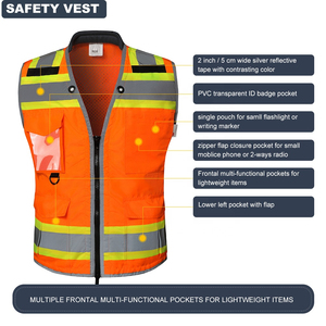 Ropa DE SEGURIDAD reflectante de poliéster 100% con logotipo personalizado ropa de trabajo de construcción de alta visibilidad multibolsillo para uso en tráfico - Product Image 5
