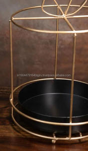 Servidor de pastel metálico redondo negro personalizado con acabado de cableado de Metal para decoración del hogar propósito ocasional de boda Baby Shower - Product Image 3