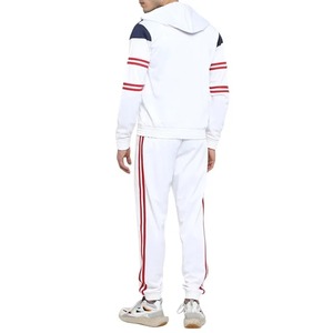 Ensembles de survêtements à capuche et pantalons de survêtement Streetwear blancs avec logo bouffant personnalisé à prix de gros - Product Image 4