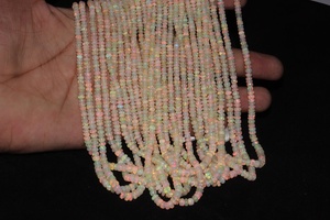 Cuentas de piedra de ópalo Welo etíope, hebras de 16 pulgadas de cuentas de Rondelle lisas, cuentas de ópalo Rondelle etíope, cuentas de ópalo Welo - Product Image 2