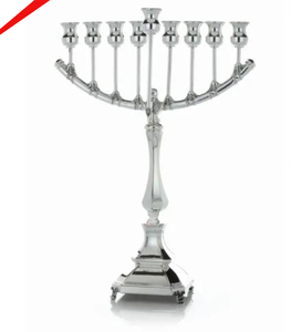 เชิงเทียนสีเงินสำหรับตกแต่งแบบสำเร็จ9สาขา Hanukkah - Product Image 5