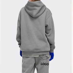 ชุดเซ็ตแทรคสูทลำลองผู้ชายแบบมีฮู้ด ผ้าฝ้าย 100% ระบายอากาศได้ดี สไตล์สตรีทแวร์สำหรับฤดูหนาว ดีไซน์เรียบง่ายสองชิ้น - Product Image 6