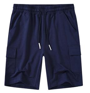 Men's Eco-Friendly Solid Pattern Mid <b>Waist</b> <b>Cargo</b> <b>Shorts</b> Anti-Wrinkle Quick Dry Terry Knitted Formal Style with <b>Elastic</b> Closure - Product Image 1