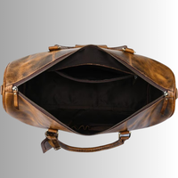 Sac de voyage de luxe vintage en cuir Crazy Horse pour homme, sac de sport, sac de week-end, imperméable, compartiment à chaussures, cuir véritable