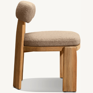 Silla sin brazos de madera de teca, equipada con espuma suave para uso en exteriores, duradera y resistente a la putrefacción. - Product Image 3