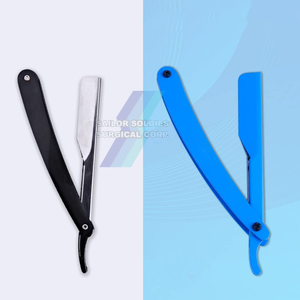 Rasoirs à cheveux berbères bleus pour hommes avec manche en bois, double lame réglable et lame de rasage légère et reproductible - Product Image 6