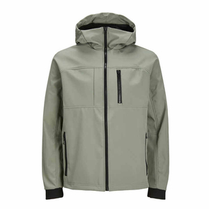Chaqueta Softshell con Capucha para Hombre, con Tela de Lona, Capa Exterior Resistente al Viento, Forro Cálido para Uso en Exteriores en Invierno, Estilo Urbano - Product Image 6