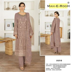 EID Special Heavy Fox Georgette Pakistanais Costume Semi-Cousu Nouveau Palazzo Avec Broderie Séquence Travail pour Indien Pakistanais - Product Image 4