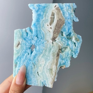 Venta al por Mayor de Rodajas de Hemimorfita Azul Natural, Especímenes Minerales Druzy, Cristales para Decoración - Product Image 1
