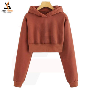 เสื้อฮู้ดดี้ผู้หญิงแบบใหม่ สไตล์ซิป ทรงบ็อกซี่ ผ้าวาฟเฟิล แบบครอป  เสื้อสเวตเตอร์และเสื้อฮู้ดดี้ผู้หญิง - Product Image 6