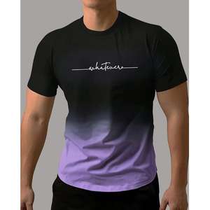 Camiseta de verano 2025 para hombre, camiseta de moda cómoda con estampado de patrón de estilo degradado para hombre, ropa grande de secado rápido de manga corta - Product Image 1