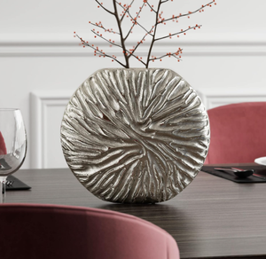 Jarrón de Mesa Redondo de Aluminio y Níquel Estilo Art Deco Moderno, Tamaño Personalizado, Marca Metal Wave, para Sala de Estar, Regalo de Navidad - Product Image 3