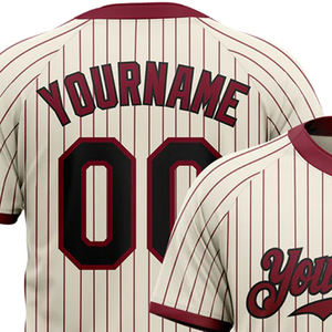 Avec Rayures Brodées Lettre Polyester Tissu Tricot Léger Stretch Sports Respirant Impression Numérique Polyester Baseball Jerseys - Product Image 5